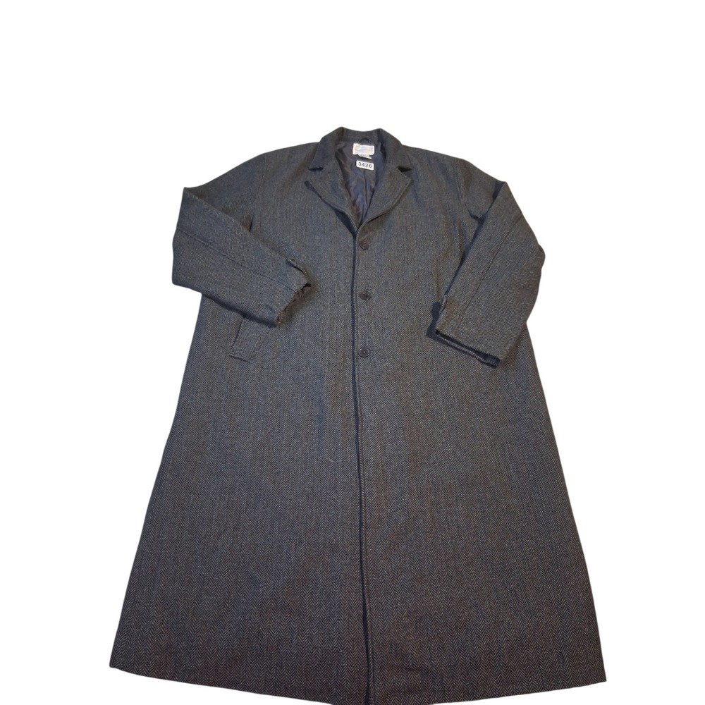 Kings Court Mens size 3X Wool Herringbone Preppy Career Professional Long Coat